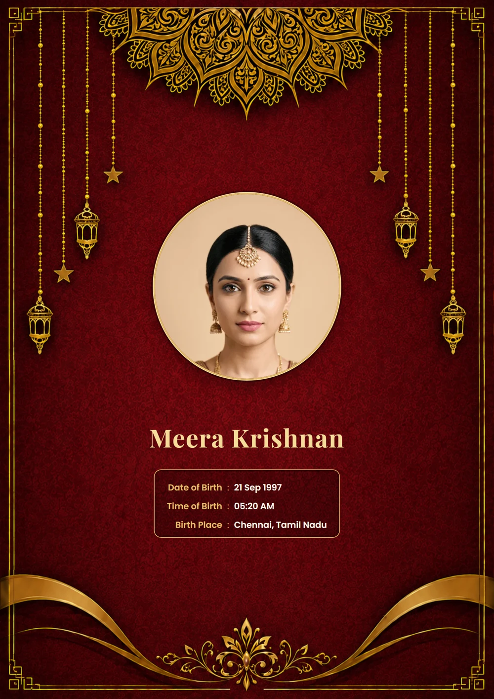 Royal Red biodata template